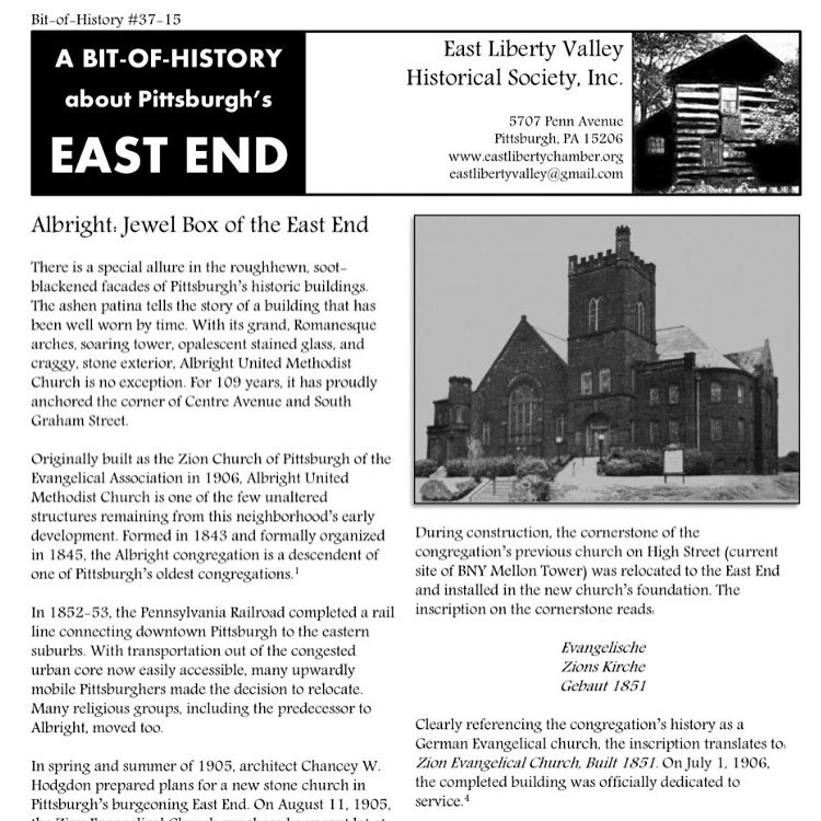 history of Albright United Methodist Church