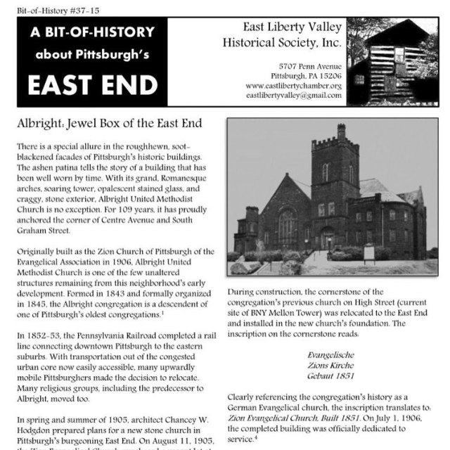 history of Albright United Methodist Church
